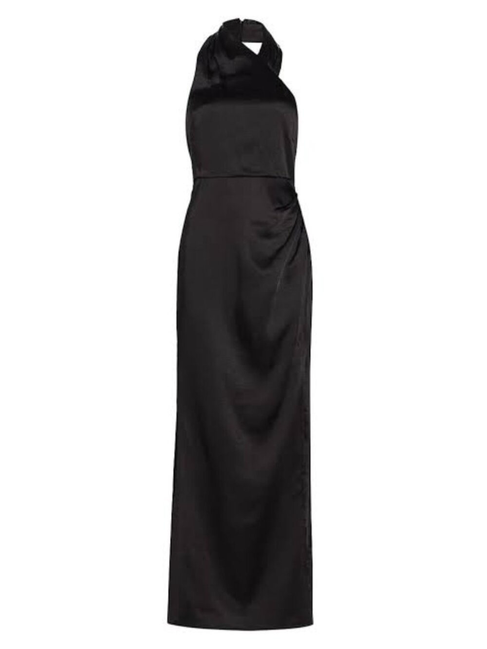 As It May Kimora Black Satin Halter Gown XS